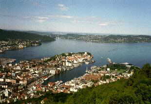 Blick vom Floyen auf Bergen