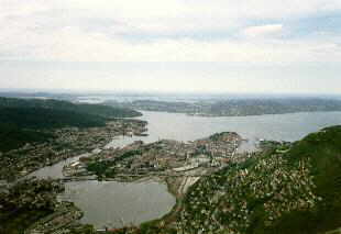 Blick vom Ulriken auf Bergen