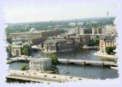 Blick vom Statshuset auf Stockholm