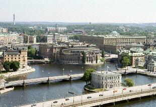 Blick von Stadshuset auf Gamla Stan